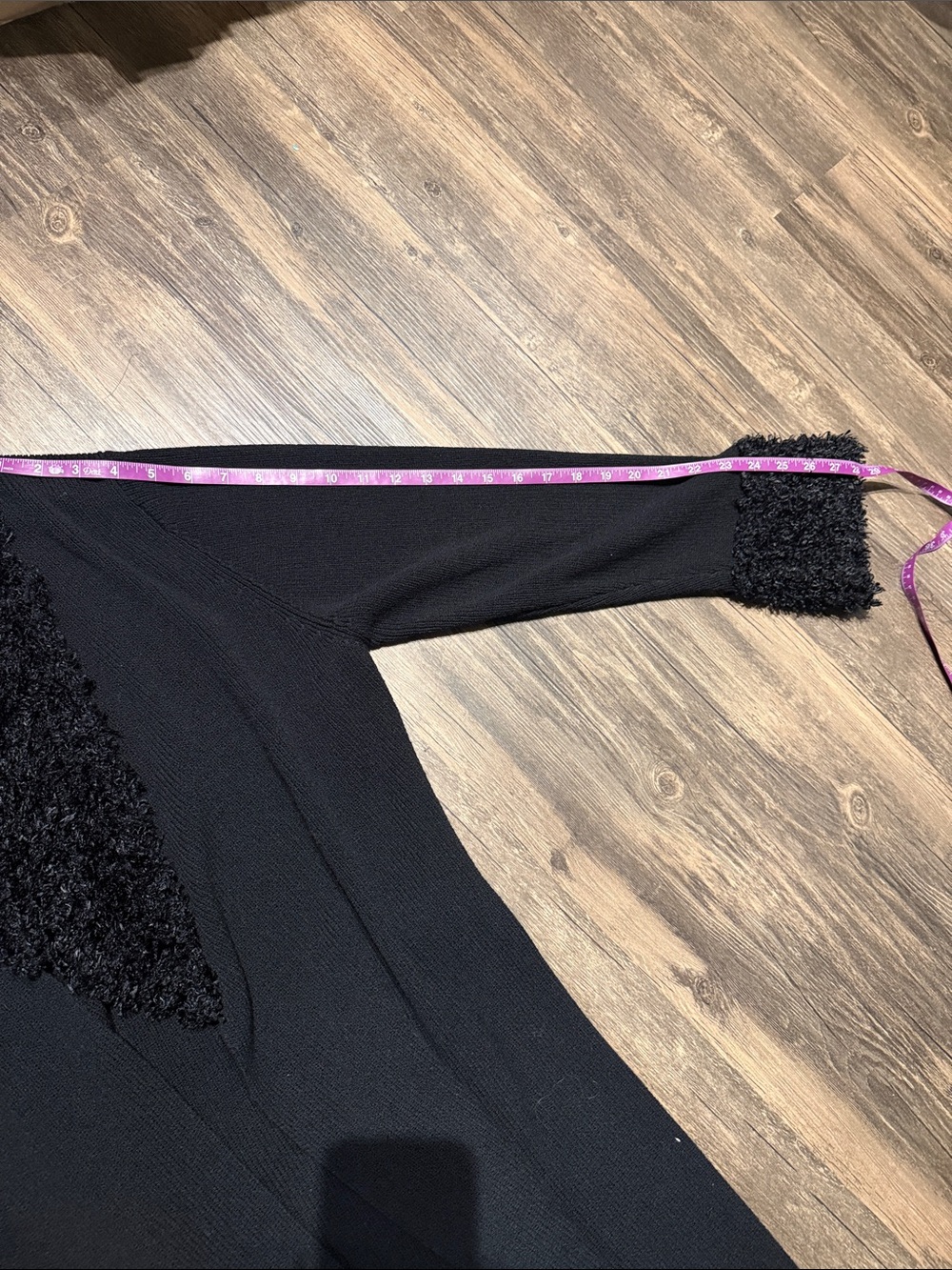 Max Studio: Black Faux Fur Collared Cardigan - Picture 7 of 8